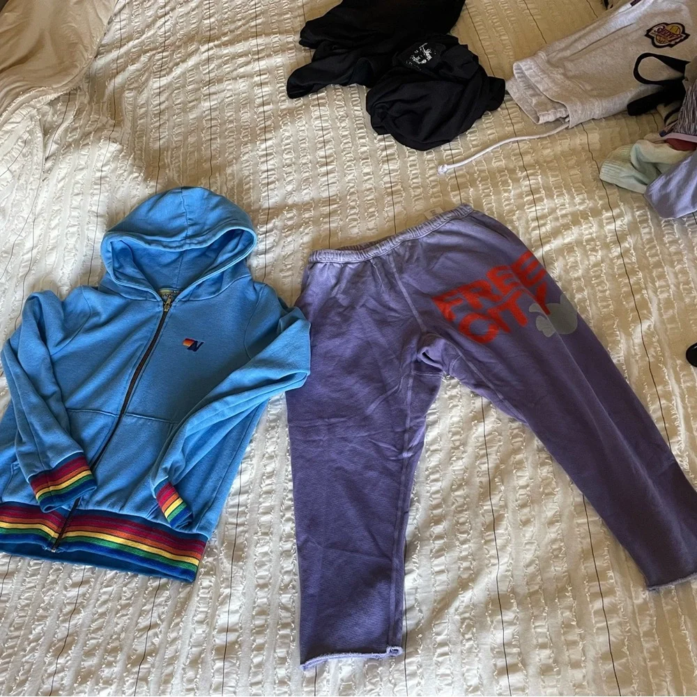 BUNDLE Aviator Nation Zip-Up XS & Free City Sweatpants Small EUC! - Picture 10 of 16